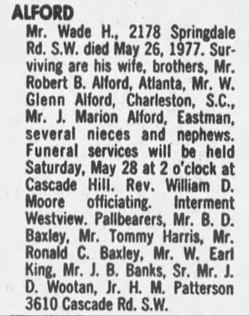 Obituary for Wade H. ALFORD - 
