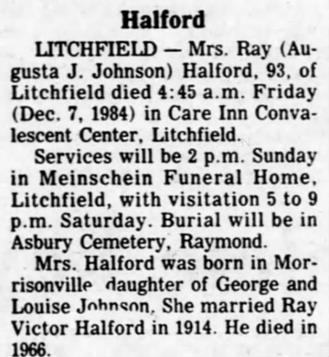  - Halford LITCHFIELD Mrs. Ray (Augusta J....